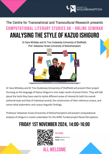 Poster for the event 'Analysing the Style of Kazuo Ishiguro'