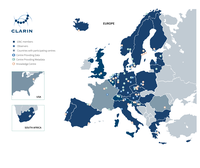 Map of Europe showing CLARIN member countries coloured in, now including UK