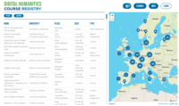 Screenshot of the Digital Humanities Course Registry