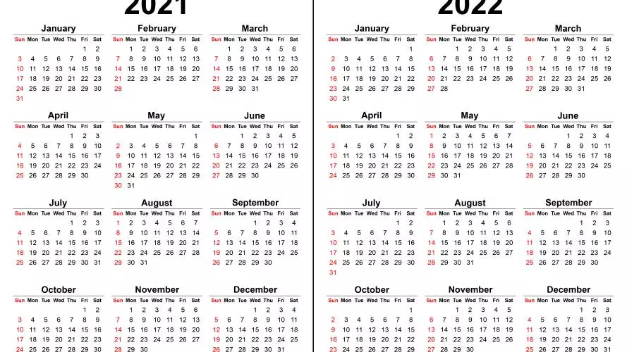 Image of a 2021 2022 calendar
