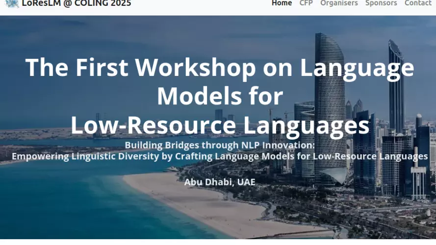 Screenshot of web page for the First Workshop on Language Models for Low-Resource Languages
