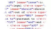 Screenshot of a fragment of the BNC with annotation