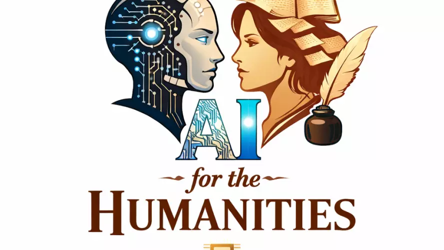 AI-generated image including the text AI for the Humanities