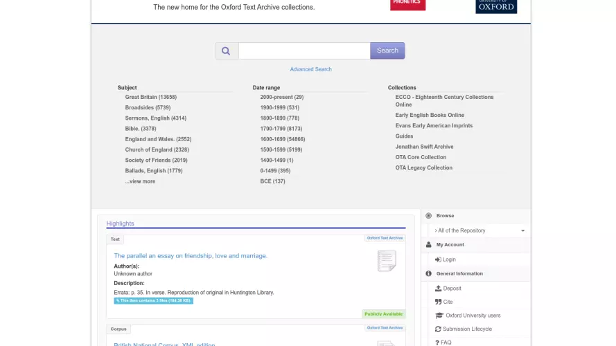 Repository web page screenshot