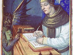 Image of the demon Titivillus who introduces errors into the work of scribes.