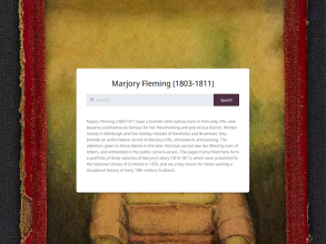 Screenshot of a Transkribus site about Marjory Fleming.
